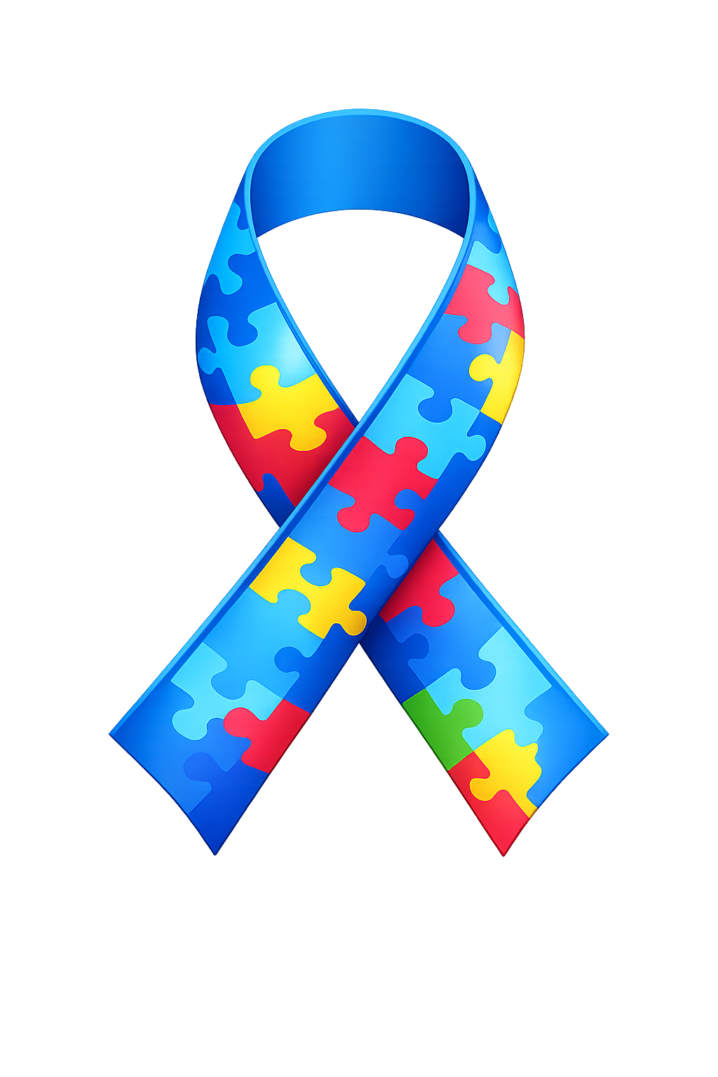 Laço azul de apoio à conscientização sobre o autismo